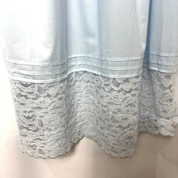 La Cera 100% Blue Cotton Nightgown Small NWT - Picture 11 of 13